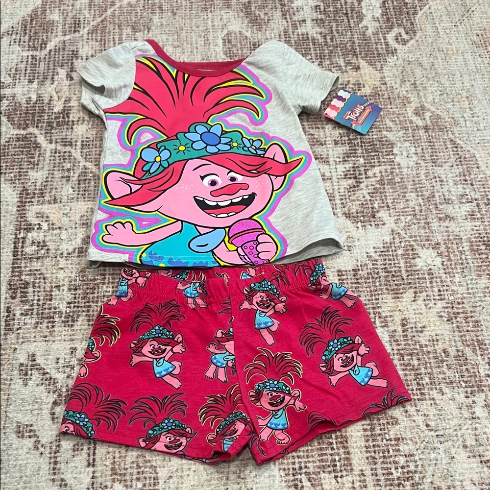NWT Trolls Vibrant Pink and Gray Outfit